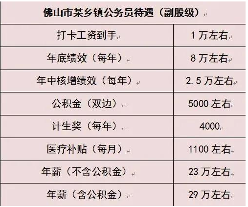 佛山市鄉(xiāng)傎公務(wù)員待遇