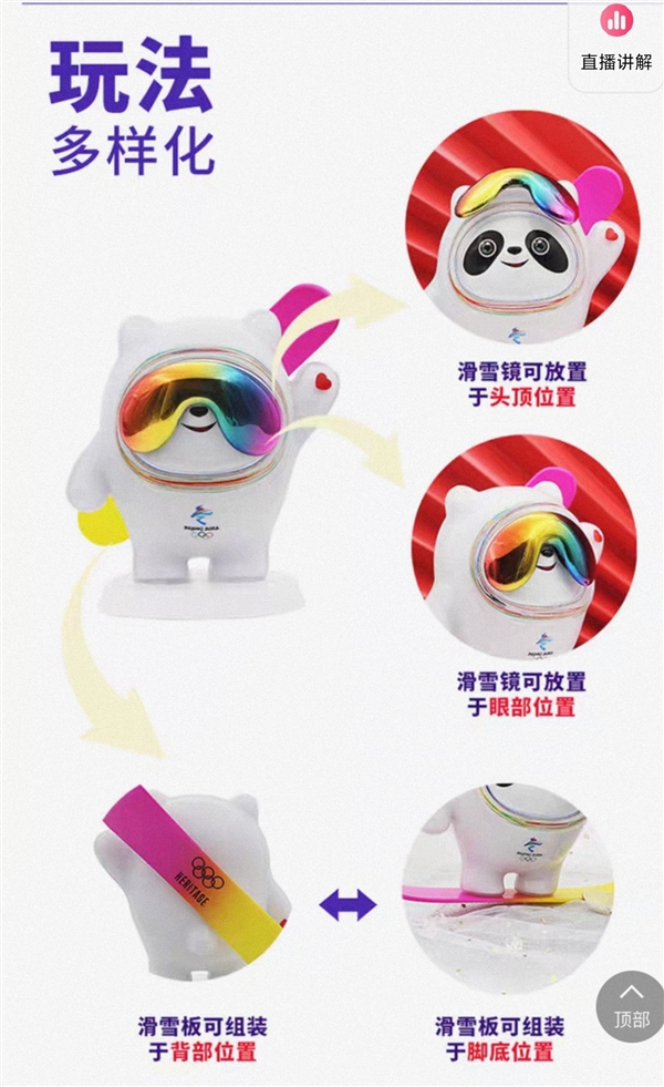紀(jì)念北京冬奧會(huì)一周年 冰墩墩分墩“板鏡墩”來(lái)啦：新增雪板,、雪鏡更Q萌